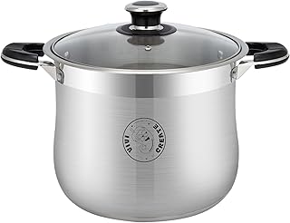 VivicreateStainless Steel Stock Pot with Lid for Induction Cooking Boiling Pasta Stew Soup Large Capacity Cookware with Handles for Kitchen Spaghetti Olla Olla de Acero Inoxidable (11.5 QT)