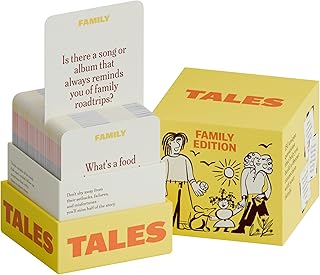 TALES 150 Conversation Cards, Family Edition, Perfect for Family Games for Adults, Teens, and Kids, Family Dinners, Game Nights, Gifts, Holidays, and Gatherings, Prompts for Meaningful Connections