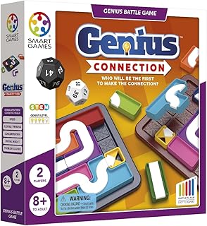 SmartGames Genius Connection from The New Two-Player Strategy Game from The Genius Series for Two Players Ages 8 + - Roll The Dice and Make The Connection!