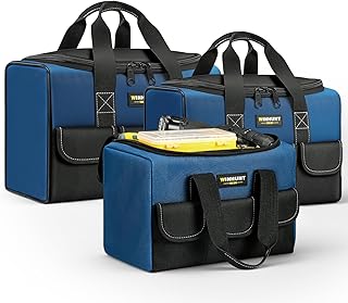 Tool Bag Set, 3 Sizes, Heavy-Duty Storage Bags, Waterproof Tool Bag Organizer 1680D Tool Bags for Electrician Construction, Blue and Black