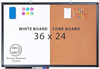 Combo Magnetic Whiteboard and Corkboard