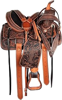 Handmade Leather Western Horse Saddle &ndash; Comfortable Trail & Training Saddle with Complete Tack Set &ndash; Durable, Secure & Balanced Ride for All Riders