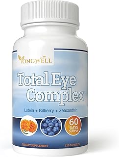 Total Eye Complex with Lutein, Bilberry & Zeaxanthin - Support Eye Health & Visual Acuity (120 Capsules)