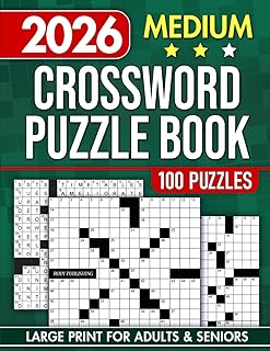Medium-Difficulty Crossword Puzzle Book for Adults and Seniors with 100 Games: Fuel Your Mind with Fun Challenges for Focus and Relaxation (The Perfect Gift for Puzzle Lover) (Gifts for Men & Women)