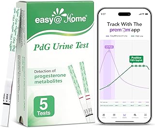 Easy@Home PdG Test Strips: 5 Pack - Track Ovulation Insights with Progesterone Urine Tests &ndash; at Home Fertility Test for Women with Premom Ovulation App - PdG (Pregnanediol Glucuronide) Tests