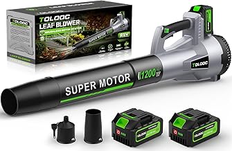 Leaf Blower Cordless, 735 CFM Brushless Electric Blower with 2 X 5.0Ah Battery, 6 Speed Levels, Lightweight Battery Leaf Blower for Lawn Care, Garden, Yard, Patio Leaves-Grey