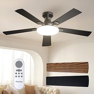 52'' Black Flush Mount Ceiling Fan