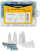192Pcs Self Tapping Screws Drywall Anchors and Sheet Metal Screw Assortment,4 Size Kit for Installing Drywall, Wood,Metal Sheet Materials