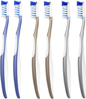 Soft Toothbrushes for Adults, Soft Rounded Bristles, Built in Gum Stimulators, 6 Count