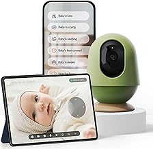 MONAI WiFi Baby Monitor with Camera and Audio, Covered-Face/Sleep/Cry Alerts, Virtual Safety Fence, AI-Powered Smart Baby Monitor with 3K FHD, Night Vision, Local Storage & Cloud Backup, No Fee