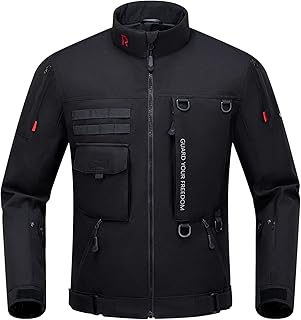 Motorcycle Jacket with CE Armor, Winter Motorbike Riding Protective Slim-Fit Jacket with Removable Warm Liner L