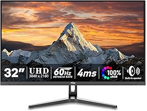 32 Inch 4K Computer Monitor, 60Hz UHD Gaming Monitor, VA Panel, HDR, DCI-P3 86%, 100% sRGB, Eye Care, Freesync, HDMI/DP and Built-in Speaker, VESA 75 * 75mm