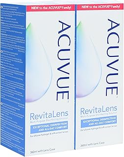 Contact Lens Solution Acuuvueee &ndash; Clear Care Alternative &ndash; Multi-Purpose Lens Cleaner &ndash; Eye Solution for Soft & Hard Contact Lenses &ndash; 360 ml with Free Lens Case - Pack of 2