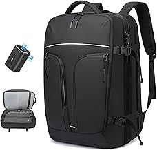 Vacuum Compression Backpack for Travel, 47L Expandable Backpack with Pump, 17 inch Laptop Backpack Luggage Flight Approved with Vacuum Compression System