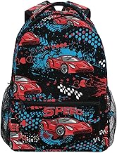 ALAZA Red Race Car Backpack