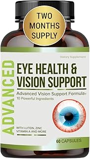 Vision Support - Best Eye Vitamins For Blurry Vision.Eye Supplements For Adults with Lutein For Macular Health, Eye Vision, Eye Strain, and Fatigue.With Zinc and Vitamin A to Support Sharp Vision.