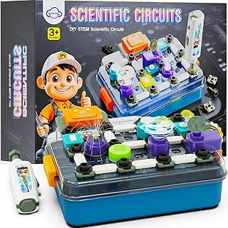 Science Kits for Kids Age 5-7 8-12, STEM Educational Learning Toys with 58 Circuit Parts, Over 520 Projects, Travel Sensory Table Fidget Toy for Boys Girls Birthday Gifts Ages 3 4 5 6 7 8 9 10 11 12