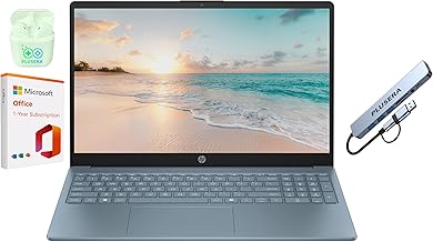 HP 15.6" LED Business & Student Laptop, 16GB RAM 640GB Storage (128GB UFS+512GB Docking Set), Quad-Cores Intel Pentium, Windows 11 S with 1-Year Microsoft Office 365 Included, PLUSERA Earphones