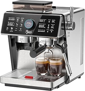 Dual Boiler Semi-Automatic Espresso Machine with Built-in Grinder, 58mm Portafilter, TFT Display & Milk Frother Steam Wand &ndash; Professional Coffee Maker for Home Barista