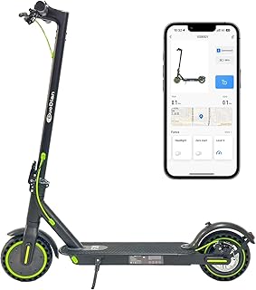 Electric Scooter for Adults, Folding E Scooter with 350W/500W Motor 19Mph Top Speed 18 Miles Long Range, 8.5'' Solid Tires Portable Commuting Motorized Kick Scooters with Double Braking System and App