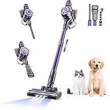 Cordless Vacuum Cleaner,Vacuum Cleaners for Home with Super Suction,Lightweight Stick Vacuum with 35 Mins Runtime,Rechargeable Cordless Vacuum for Carpet, Tile, Pet Hair, Hardwood Floors(Dark Purple)