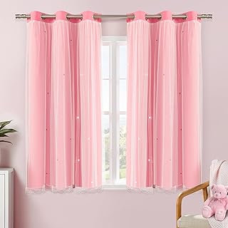 Pink Star Blackout Curtains