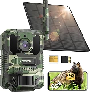DEATTI 2.7K Video Cellular Trail Cameras,Game Cameras with No Glow Night Vision,64GB SD Card,No WiFi Needed,Unlimited Data Plan,0.2s Trigger Time for Wildlife Deer Monitoring Trail Cam