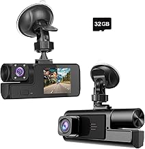 1080P Dual Dash Camera for Car Front and Inside Dashcam Car Security Video Recorder,170&deg;Wide Angle Vehicle Cam,WDR,G-Sensor,2&rsquo;&rsquo; IPS Screen,Loop Recording,Night Vision (Dual Dash Cam with 32G Card)