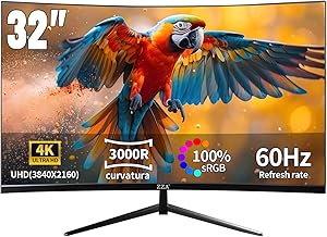 ZZA 32" 4K 60Hz UltraWide 3000R Curved 4K UHD Monitor - Immersive Gaming Experience with Refresh Rate, VA Panel, and Adptsync Premium | HDR10 | 100% sRGB | 3840x2160
