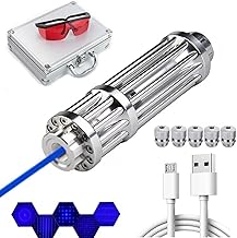 High Powered Blue Flashlight with 1500M Long Range, Rechargeable Handheld Flashlight, Outdoor Activity Equipment