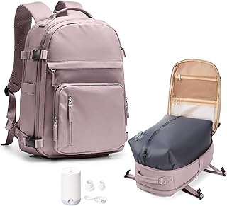 Vacuum Backpack Travel With Pump for Women Men Personal item Travel Bag Carry on Backpack Flight Approved Work College Casual Daypack Backpacks with Vacuum Compression