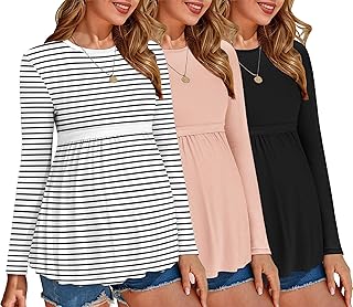 Ekouaer Maternity Pleated Tops