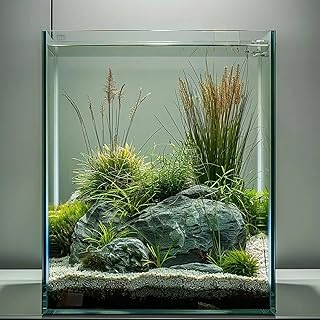 3 Gallon Glass Fish Tank, Easy to Maintain Small Aquarium for Betta/Snails/Shrimp and Aquatic Planting.