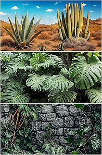 3 Pcs Reptile Background for Terrarium 40 Gallon, Bearded Dragon Tank Background 36x18 inches, Leopard Gecko Tank Accessories, Desert, Jungle, Rocky Style Terrarium Supplies D&eacute;cor