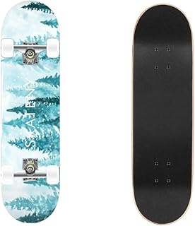 31" x 7.88" Maple Wood Double Rocker Skateboard for Beginners, Adults, Teens, 150kg Capacity, PU Wheels, ABEC-7 Bearings, Anti-Slip Deck, Durable Aluminum Alloy Trucks