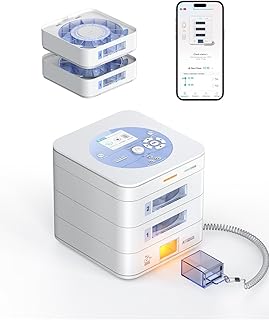 28-Day Automatic Pill Dispenser &ndash; App & On-Device Setup by Family, LCD Display, Digital Lock, Sound & Light Alerts &ndash; Safe Medication Organizer Management for Seniors (2-Tray, White)