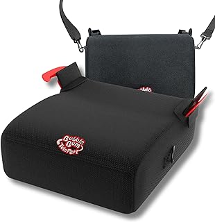 BubbleBum Teleport Backless Booster Car Seat, Kids Booster Seat for Car 40-100 lbs, Telescopic Portable Carseat, Ideal for Everyday Use and Foldable for Travel, 4 Year Old + Child/Toddler - Black
