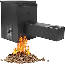 Pellet Smoker Hopper Assembly Kit, Electric Wood Pellet Smoker Grill Part with digital Temperature Controller, Vertical Pellet Smoker for Grill and Smoking, Bake, Roast(Knob Type)