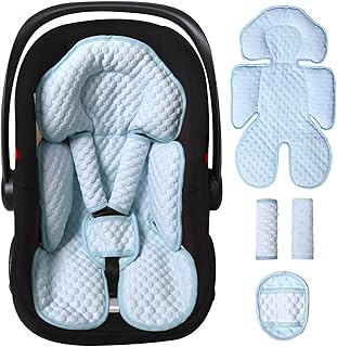 Infant Car Seat Insert, Reversible Baby Carseat Cushion 2-in-1 for Newborns Toddlers Head & Body Support Pad for Carseats, Strollers, Swings, Bouncers