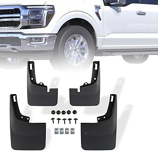 AG's Mud Flaps Fit for 2021-2024 Ford F150 Mud Flaps No Drill Guards Splash Fits for 2021 2022 2023 2024 Ford F150 Accessories(Not fit Raptor/Lightning and Fender Flares) with Installation Hardware