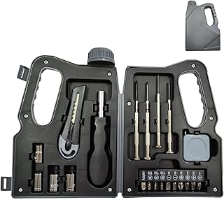 21-Piece Compact Tool Kit, Portable Repair Set with Screwdriver Bits, Sockets & Precision Tools, General Household Hand Tool Set for Home Car Travel Office, Ideal Gift Tools Kit (Oil Pot-shaped)