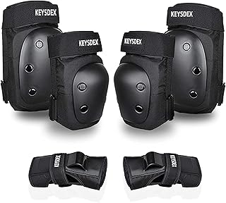 Knee Pads Elbow Pads Wrist Guards for Adult Youth Kids 6 in 1 Protective Gear Set for Roller Skateboarding Scooter Inline Skating Cycling Skating BMX Bike Outdoor Sports