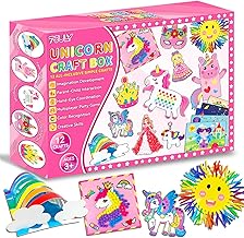 7july Unicorn Craft Box-12 Fun Arts and Crafts for Kids Ages 4-8,Educational Creative Toys, Art and Crafts Projects & Activities Kit with Supplies,Gift for Girls 3 4 5 6 7 8 Years Old