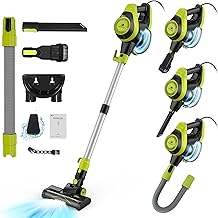 Intercleaner 23Ft Corded Vacuum Cleaner,2 Operation Mode Powerful Suction Stick,19''-30'' Adjustable Tube Handheld Vac for Hard Floors Carpets Pet Hair,Wall Mount Storage