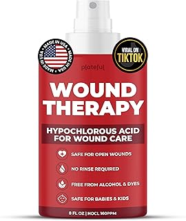 Wound Therapy (8 oz) - Hypochlorous Acid (HOCl) Skin Cleanser, Wound Spray for Fast Healing - First Aid Antiseptic Spray for Skin Repair - Made in USA