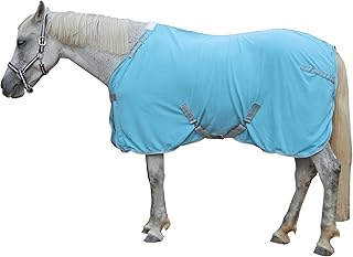 Horse Fleece Cooler, Blanket Liner - 300g Anti-Pilling Fleece, Moisture-Wicking, Cooling & Drying for Post-Workout, Bath & Travel, Prevent Overheating & Chilling Lightblue 75