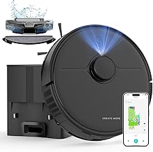 Robot Vacuum and Mop, Robot Vacuum Self Emptying with 5000Pa Suction, 3-in-1 LiDAR Navigation, Home Mapping, No-Go Zones, Up to 60 Days Hands Free Cleaning, Wi-Fi/App/Alexa, Hard Floors, Carpet
