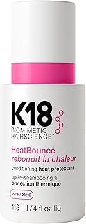 K18 HeatBounce Conditioning Heat Protectant Spray, Lightweight Leave-In Conditioner + 450? (232&deg;C) Heat Protection, Soften, Smooth + Detangle All Hair Types, 4 Fl Oz Liq