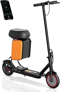 Electric Scooter for Adults - 19MPH & 15/21-Mile Range, 350W Motor, 8.5" Solid Tires with App Control & Dual Brake System - UL2272 Certified Folding Commuter E-Scooter for Adults (Optional Seat)