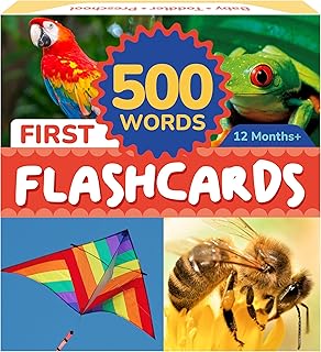 TOYVENTIVE Toddler Flash Cards 500+ Words &ndash; Baby Flash Cards for Toddlers 1-3 with Rings &ndash; Educational Alphabet, Number, Sight Words, Color, Animal Learning Toys &ndash; Preschool Flashcards Ages 1-4